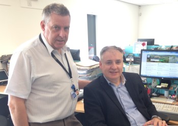 Richard Lochhead (pictured right) on a visit to the local RPID area office in Elgin Richard Lochhead (pictured right) on a visit to the local RPID area office in Elgin